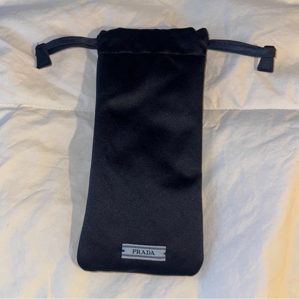 Prada Black Satin Pouch Sunglass carrier with Drawstring